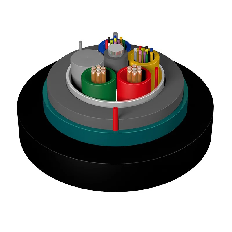 Hybrid optical at electrical stranded loose tube cable gdta53