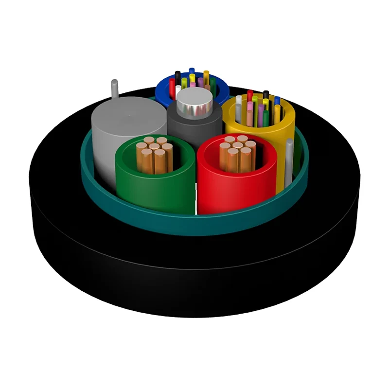 Hybrid optical at electrical stranded loose tube cable gdts