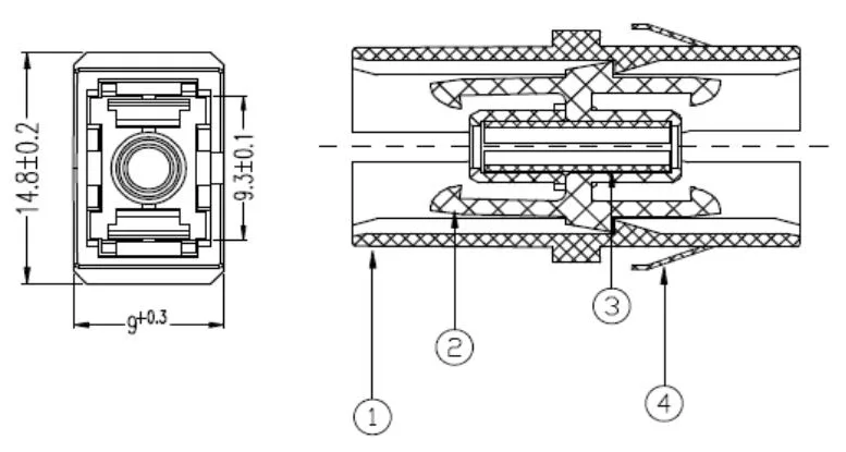 SC/APC SX Adapter (Without Flange) Spec